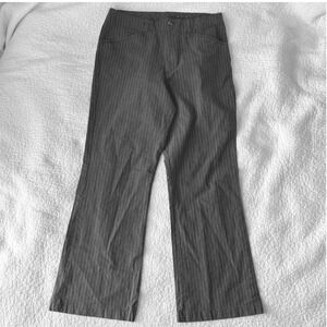 Vintage Y2K Pinstripe Trousers Charcoal Gray Bootcut Minimalist Dark Academia 12